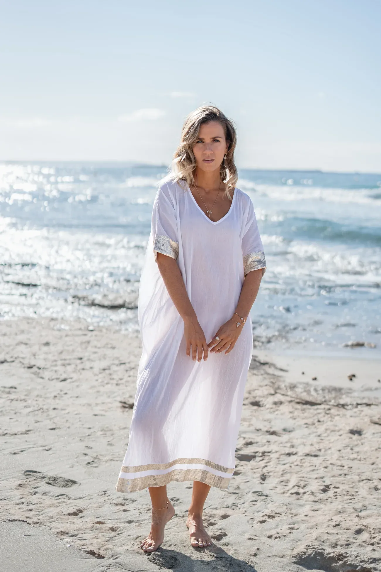 Jada Flo long kaftan white