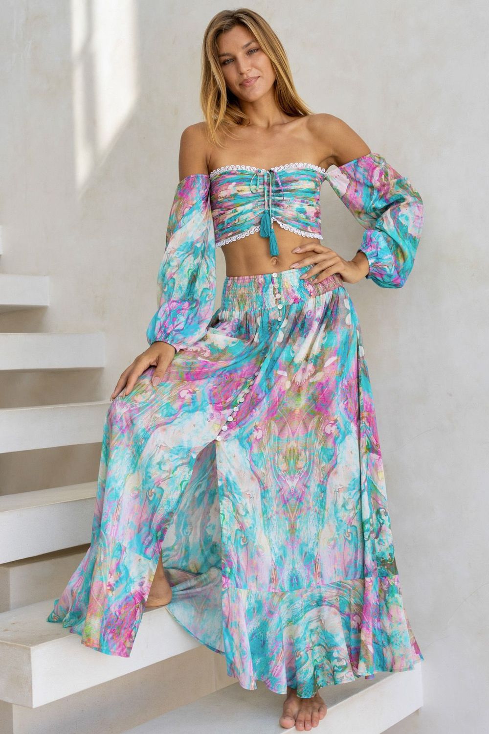 Fiji Gypsy Skirt Liquid Rainbow