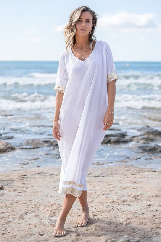 Jada Flo long kaftan white