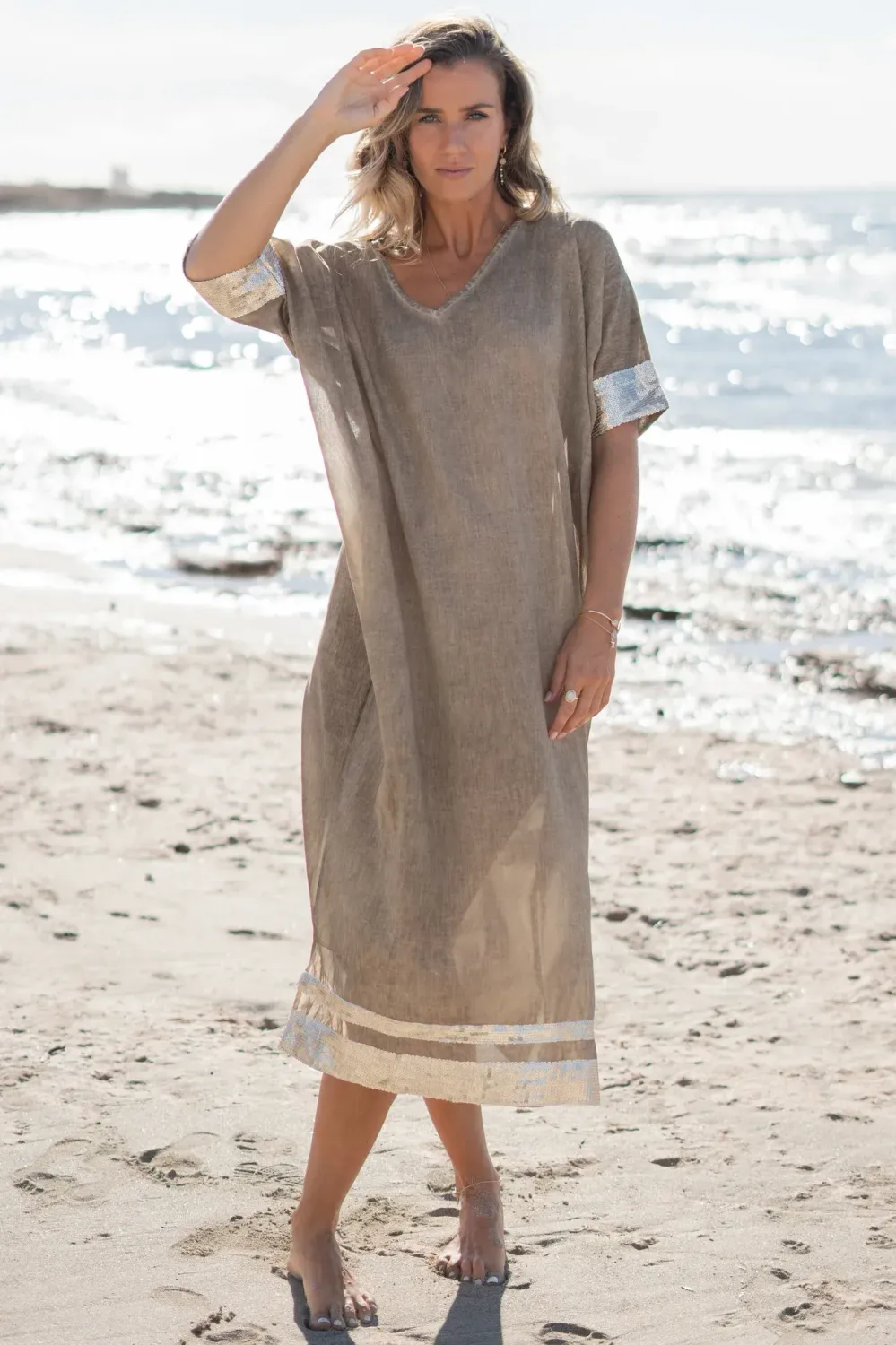 Kaftan Jada Taupe long