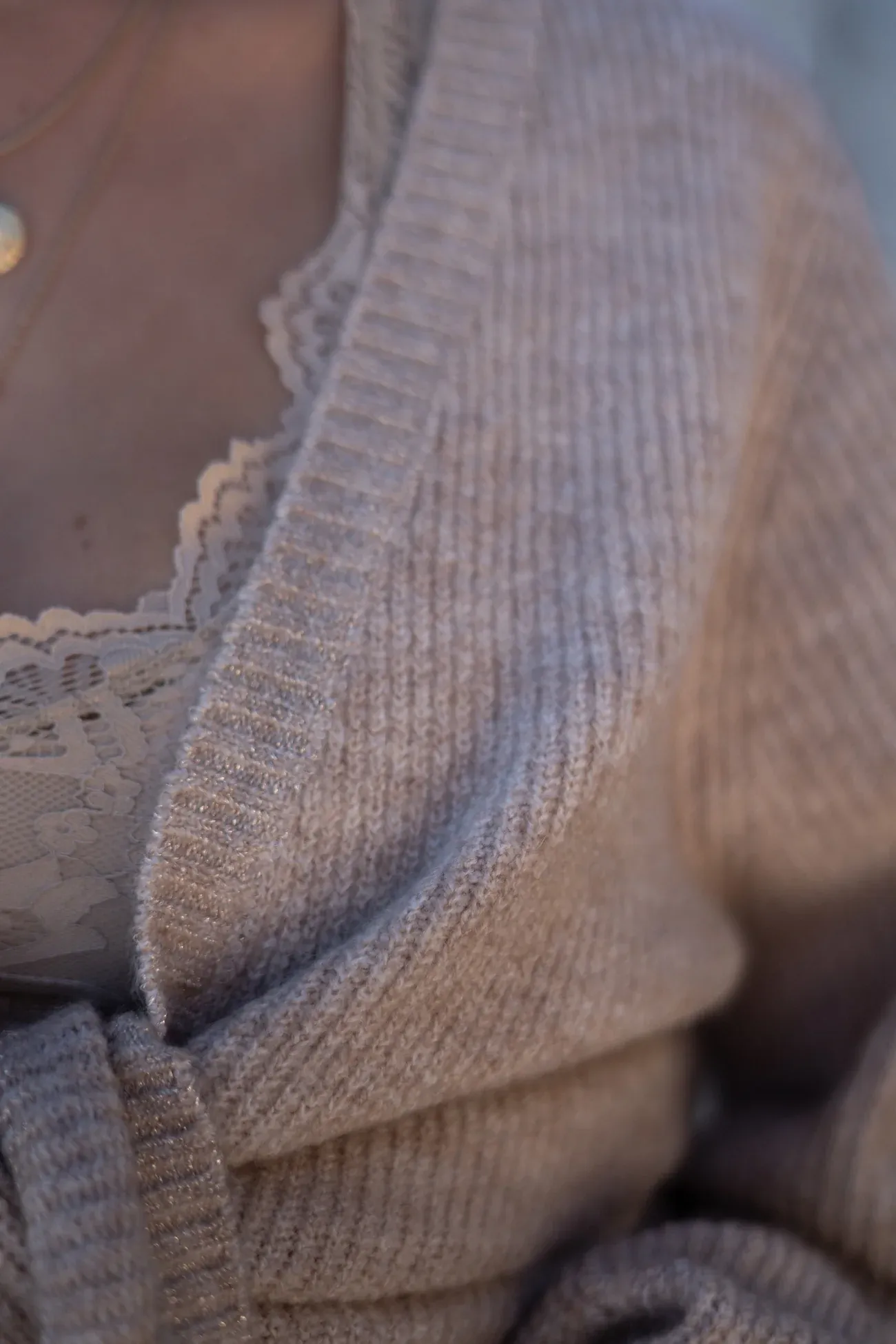 Lana Trenza Cardigan Light Taupe