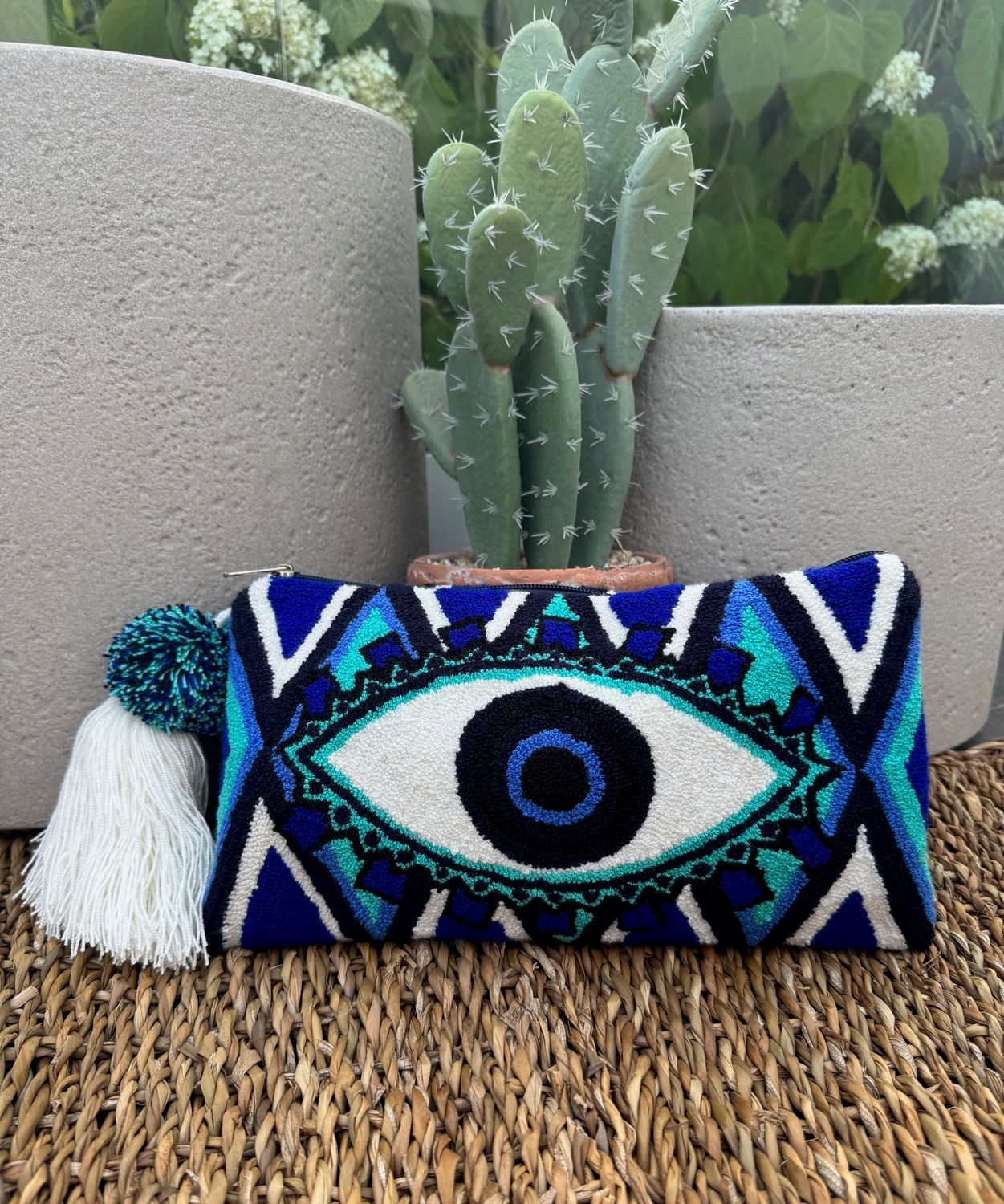 Blue Greek Eye Clutch
