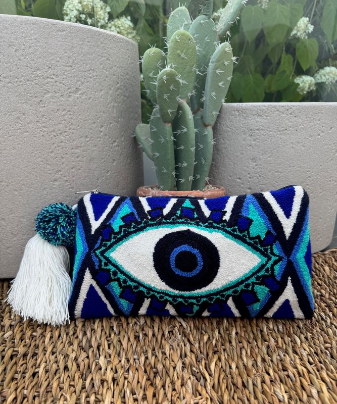 Blue Greek Eye Clutch