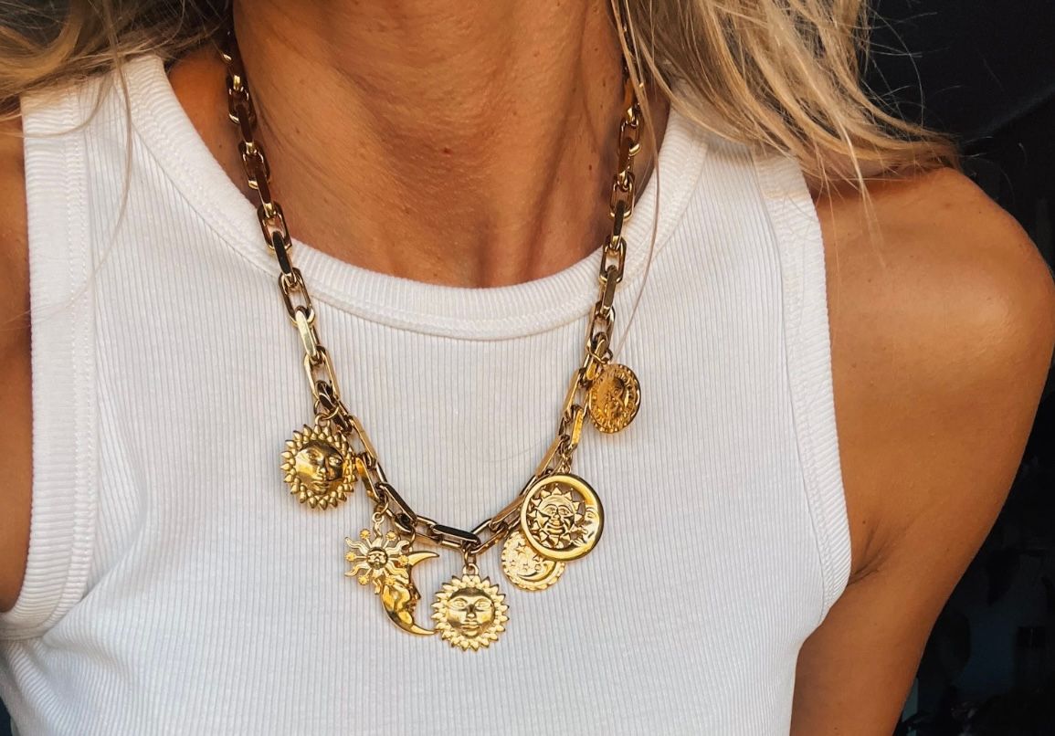 Sun and Moon Charm Necklace