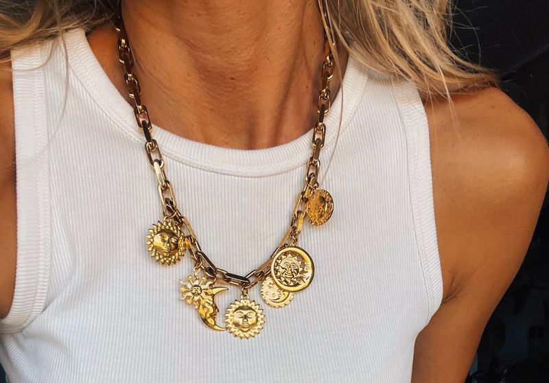 Sun and Moon Charm Necklace