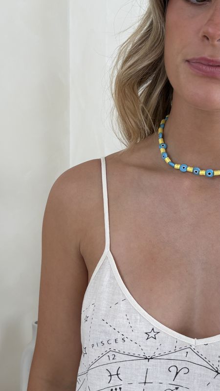 Yellow Beaded Eye Necklace