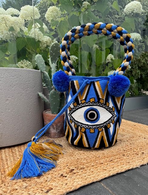 Symi Eye Bucket Bag Blue