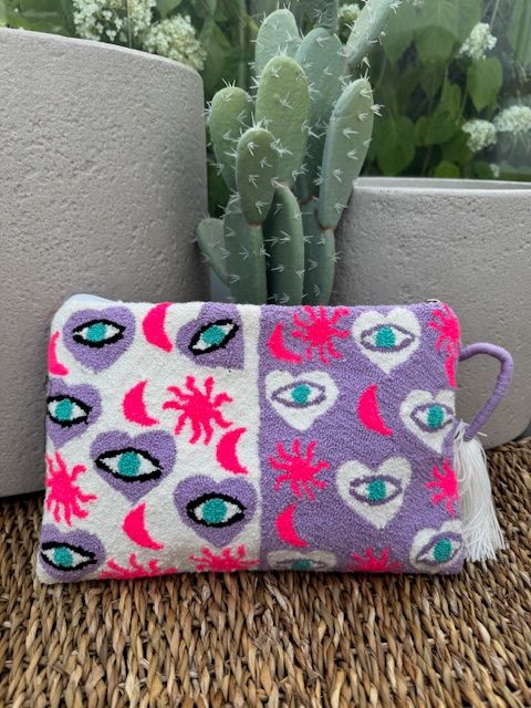 Lilac Heart Eye Clutch