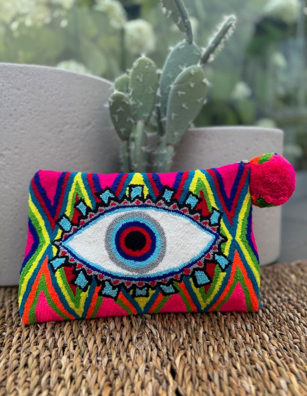 Pink Greek Eye Clutch
