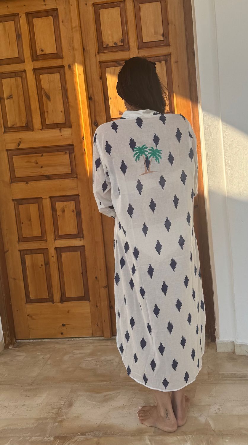 Palm Print Kimono
