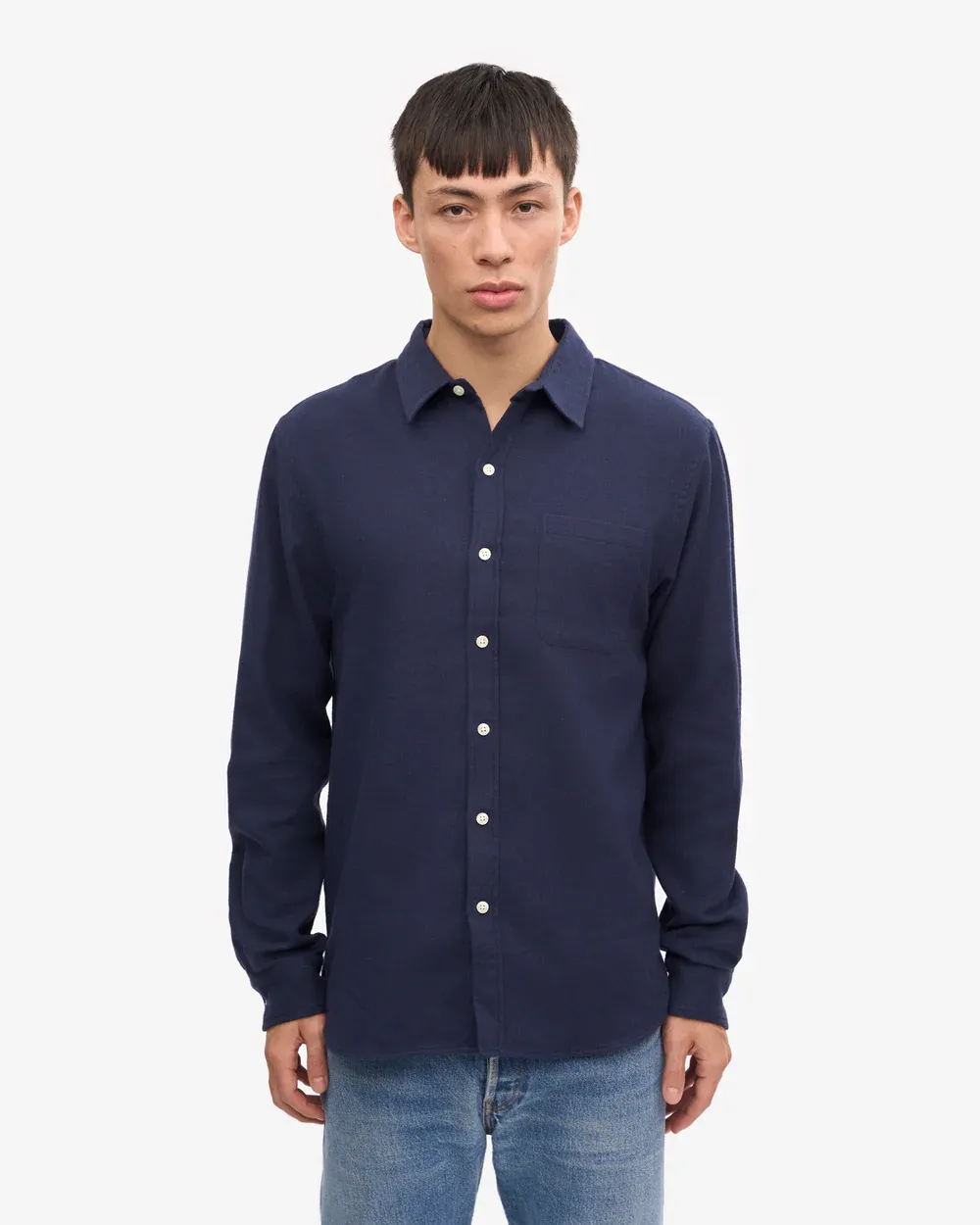 Colorful Standard Organic Flannel Shirt Navy blue