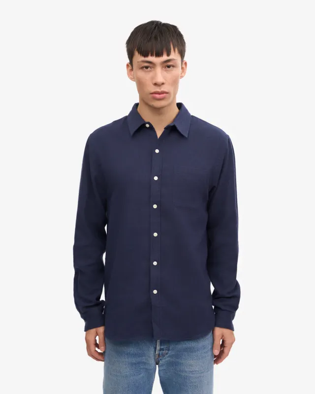 Colorful Standard Organic Flannel Shirt Navy blue