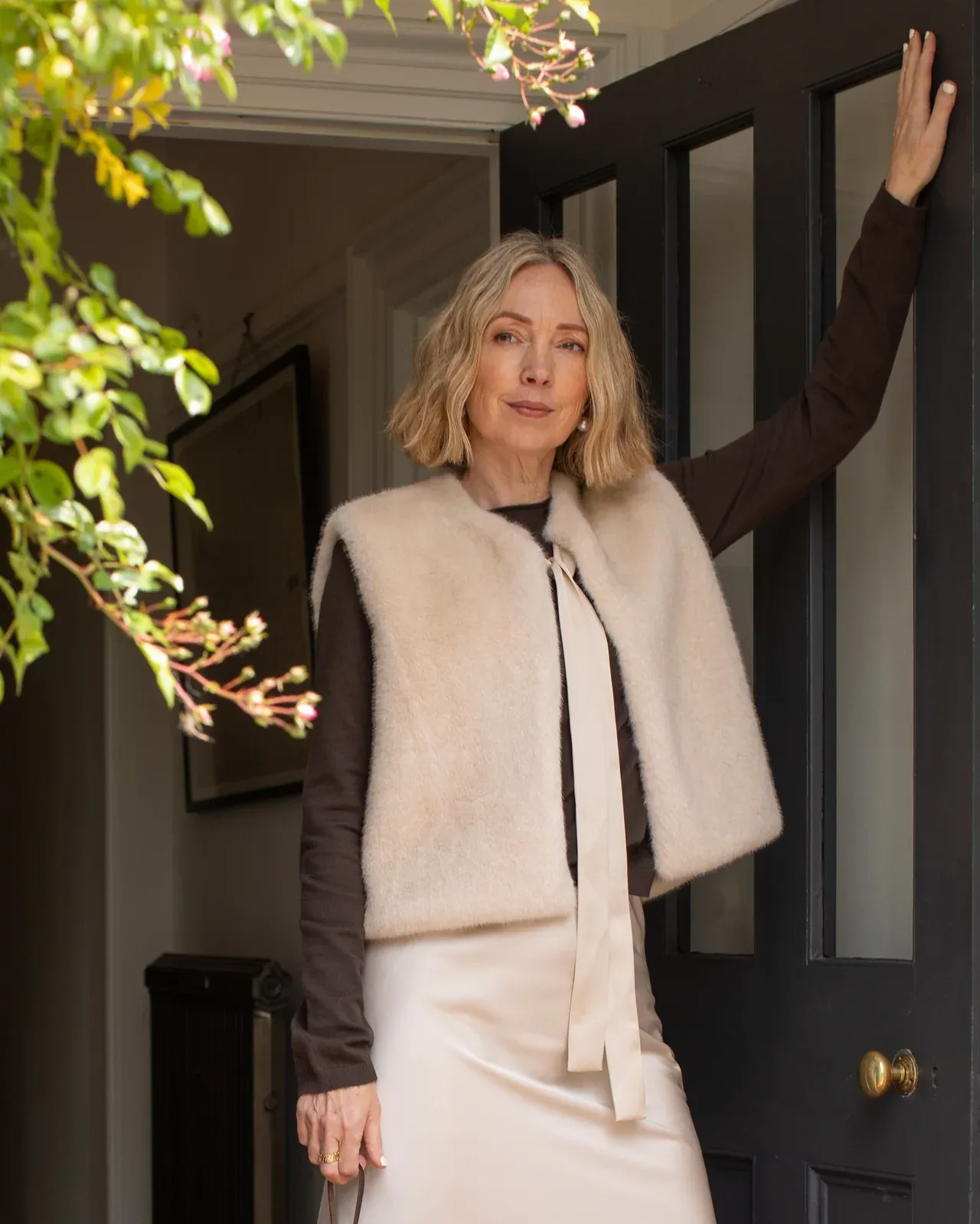 Felicity Faux Fur Gilet Bone