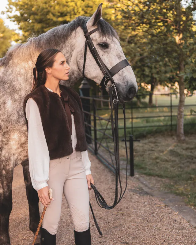Felicity Faux Fur Gilet Cappucino