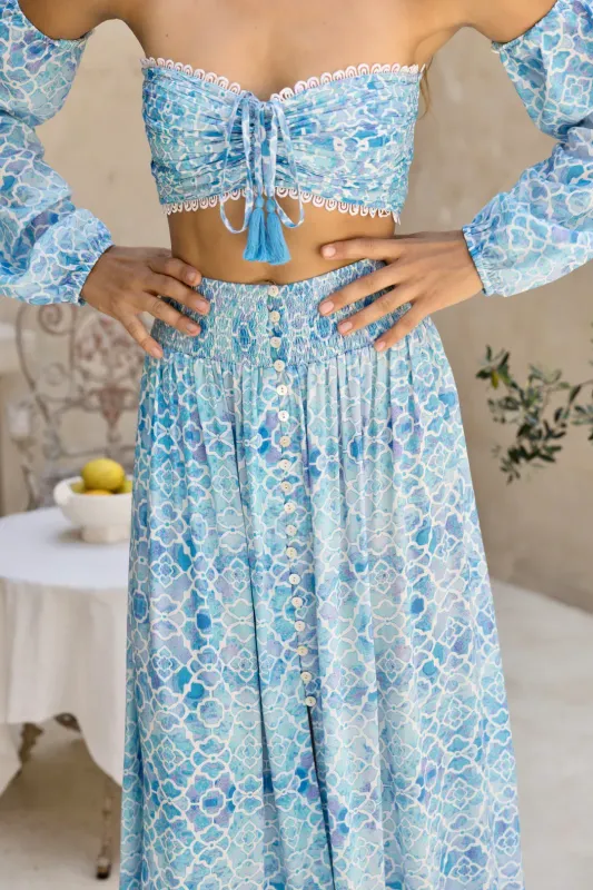 Fiji Gypsy Skirt Azure Mosaic