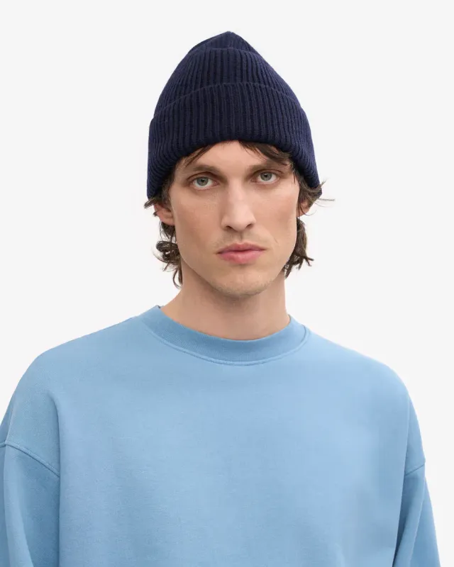 Colorful Standard Merino Wool Beanie Navy Blue