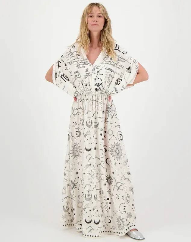 ME369 Rose Kaftan Dress Zodiac