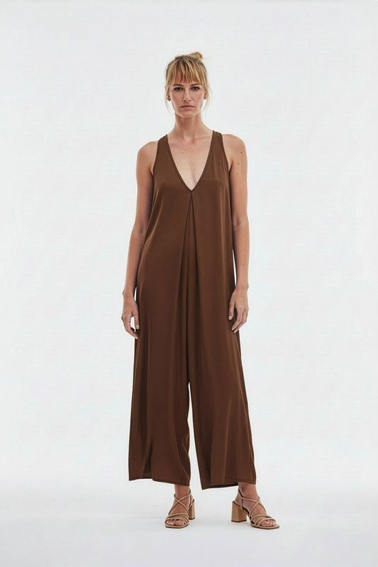 Nouvelle SILK95FIVE Joburg Jumpsuit Nutmeg
