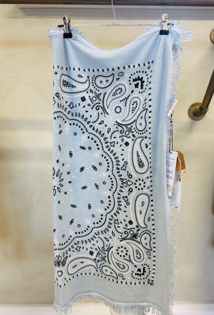 Ma Petit Capsule Wool Bandana Large Scarf Blue