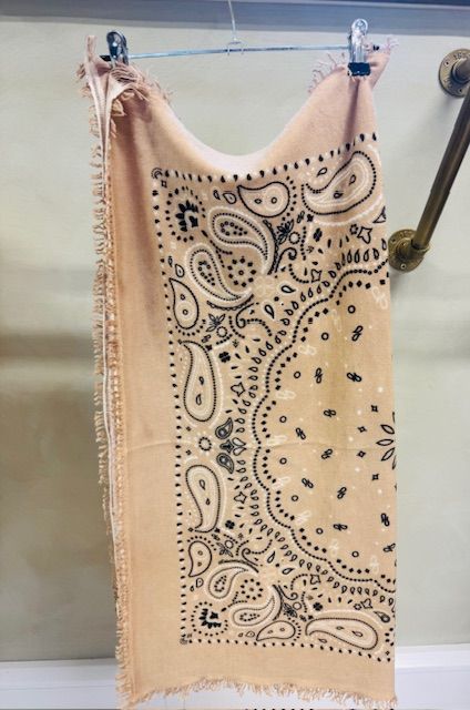 Ma Petit Capsule Wool Bandana Large Scarf Camel