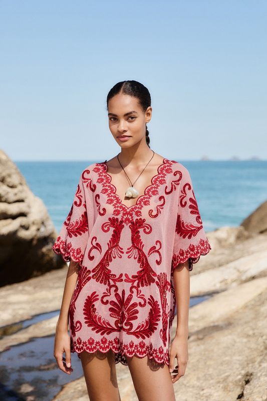 Farm Rio Arabesc Light Pink Dress