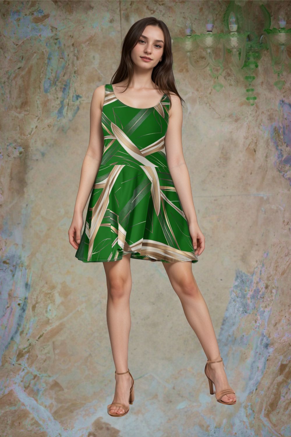 Mini Robe Abstraite Emeraude