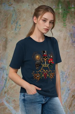 T-shirt Skull Royale Bleu Marine Unisex