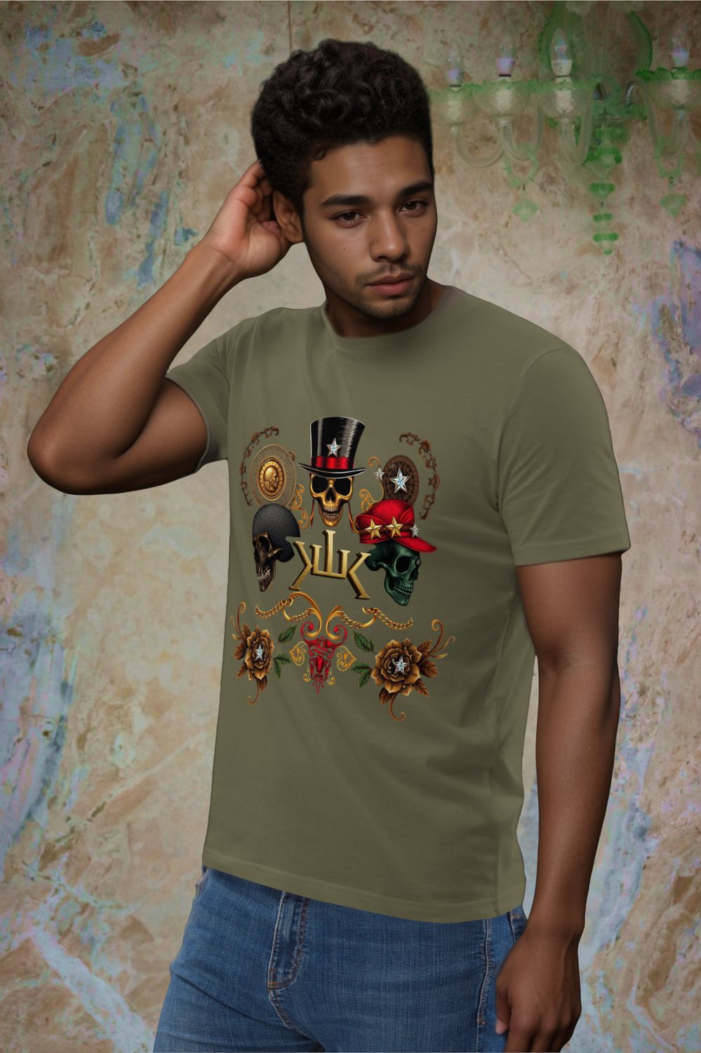 T-shirt Skull Royale Kaki Unisex