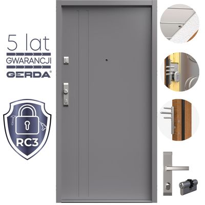 Drzwi Wejściowe RC3 GERDA Tokio Stalowe do mieszkań