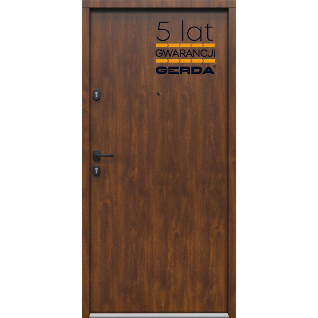 Drzwi Zewnętrzne GERDA TEMPO Płaskie 75mm SELECT Dąb Szlachetny