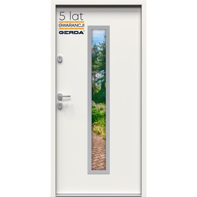 Drzwi Zewnętrzne GERDA TEMPO Hanover 5b 75mm SELECT Białe LUSTRO