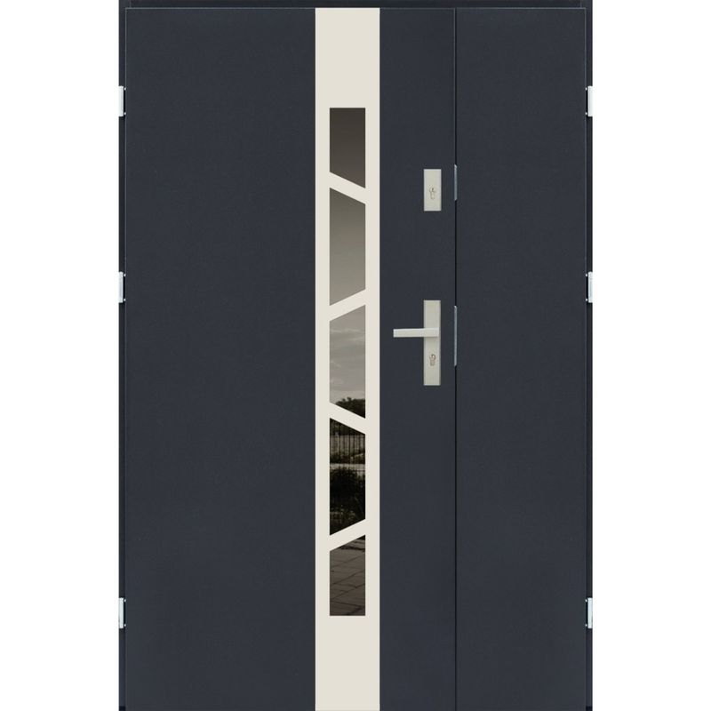 Drzwi Dwuskrzydłowe Arkus Stalowe Ramka INOX