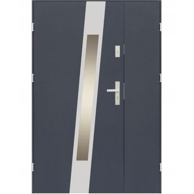 Drzwi Dwuskrzydłowe ELIX Stalowe Ramka INOX