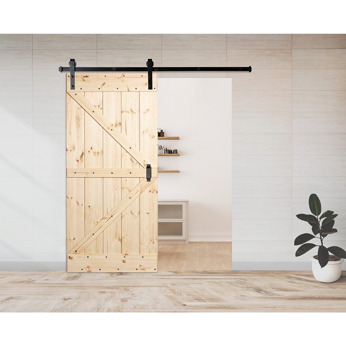 Drzwi drewniane Przesuwne Loft Sosna Sęczna
