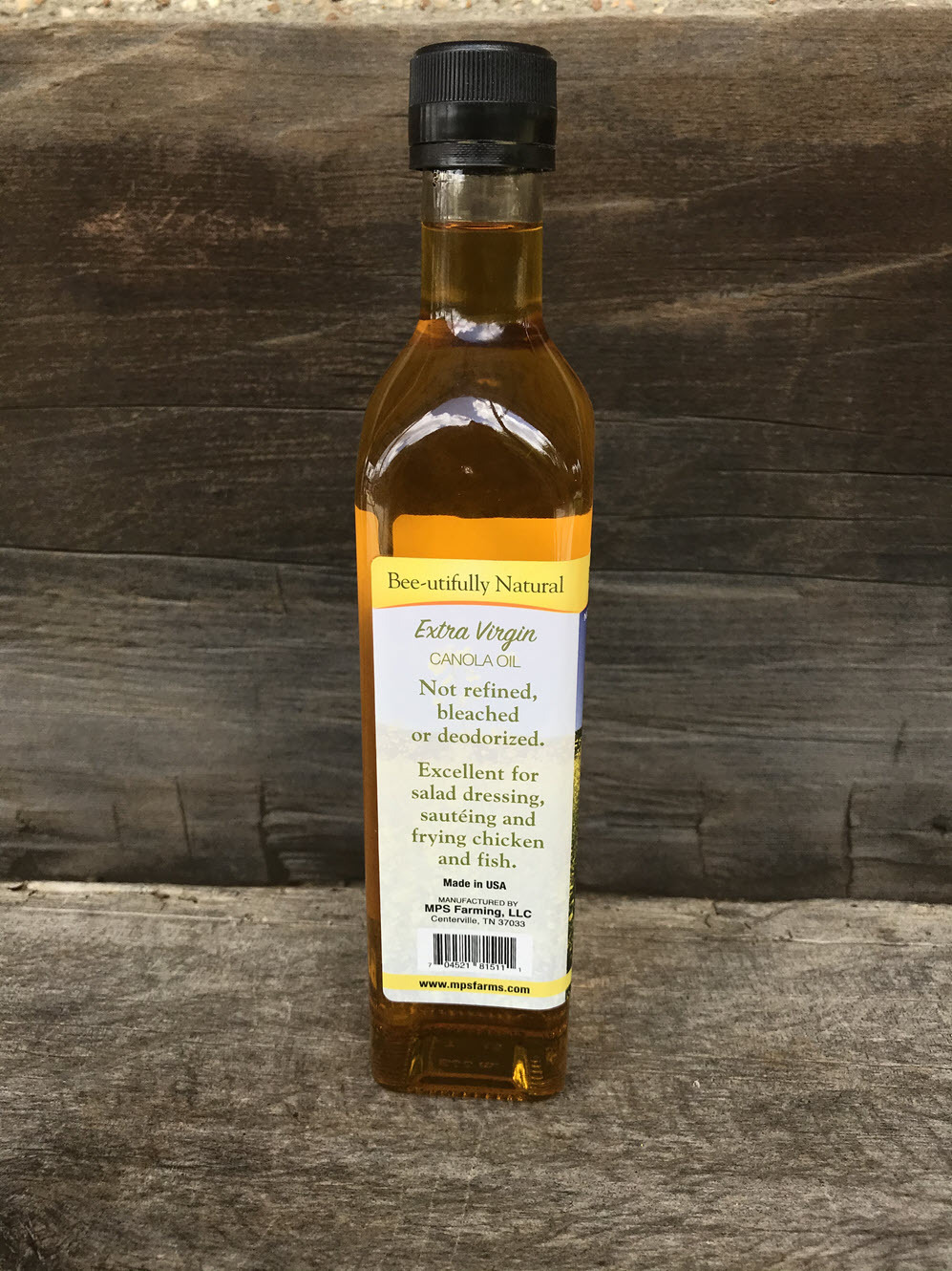 Duck It Farm canola oil bottle back label