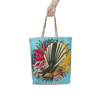 NZ Botanical Fantail Shopping Bag