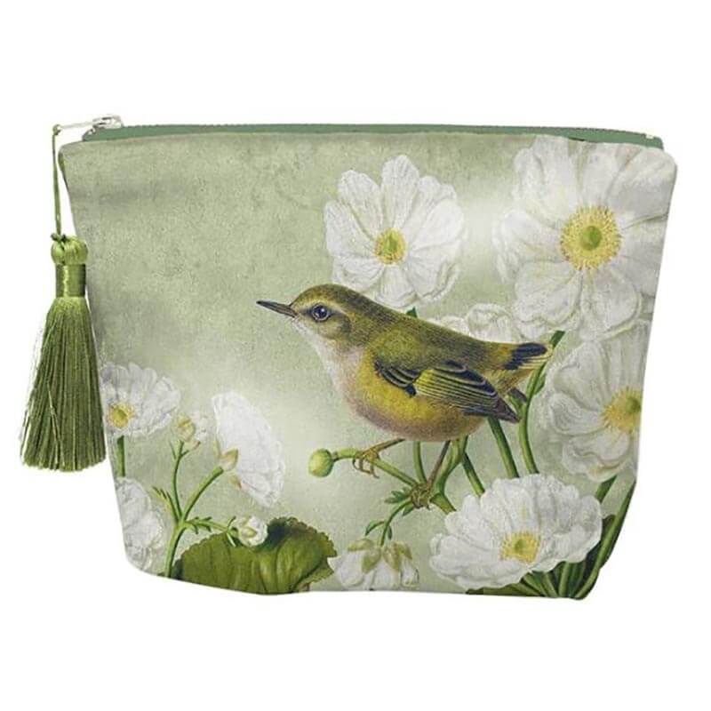 Birds &amp; Botanicals Rifleman Velvet Cosmetic Bag
