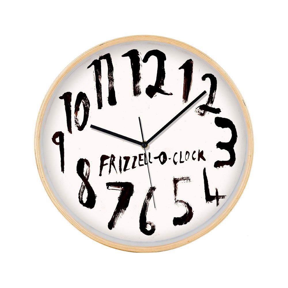 Dick Frizzell - O&#39;Clock White Face Wooden Framed Clock