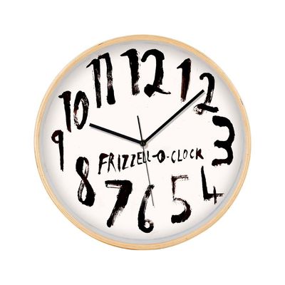 Dick Frizzell - O&#39;Clock White Face Wooden Framed Clock