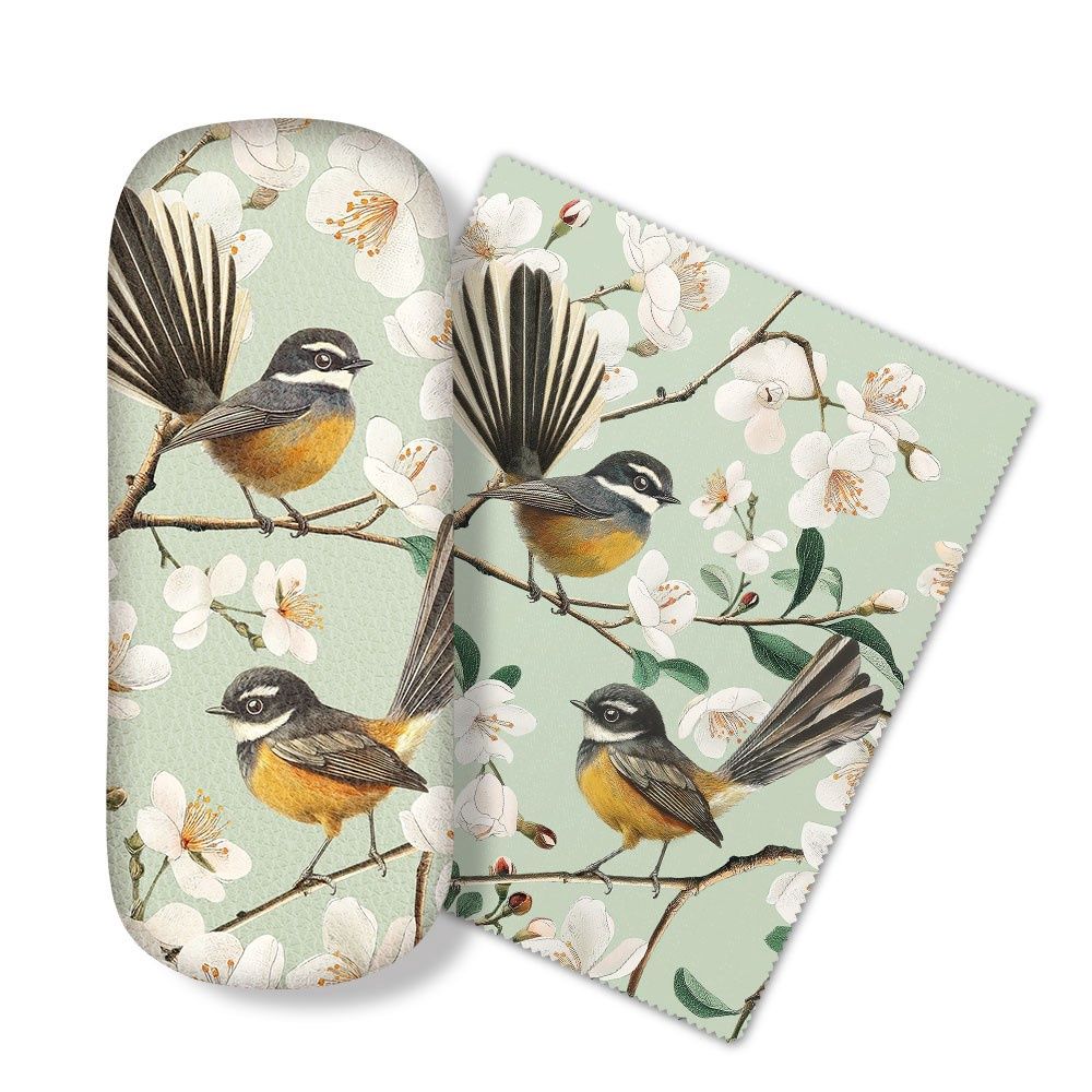 Glasses Case &amp; Lens Cloth - Chatty Fantail