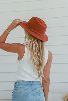 Raindrop Fedora - Terracotta