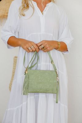 Clutch Bag with Strap - Pistachio
