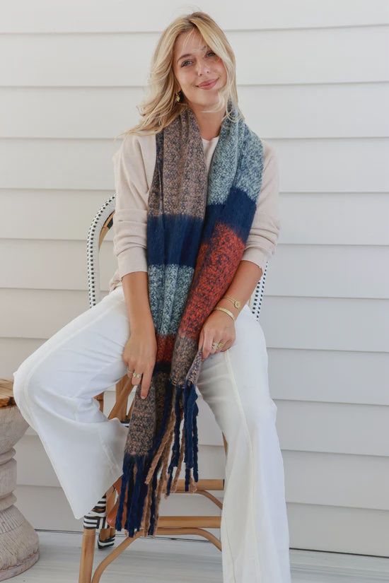 Comfort Scarf - Camel Navy