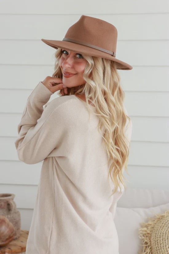 Raindrop Fedora - Tan