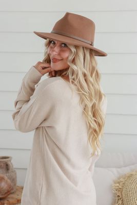 Raindrop Fedora - Tan