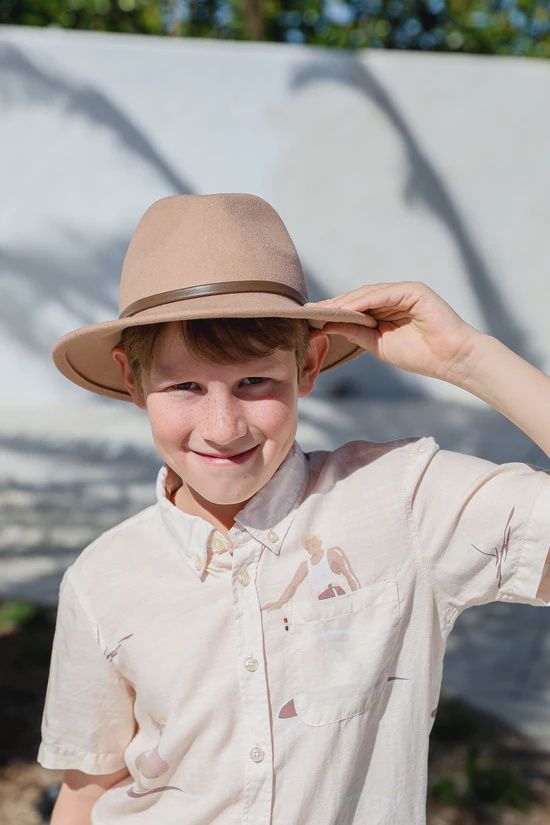 Kids Classic Fedora - Camel