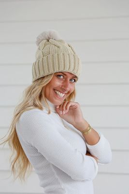 Pom Pom Beanie - Stone