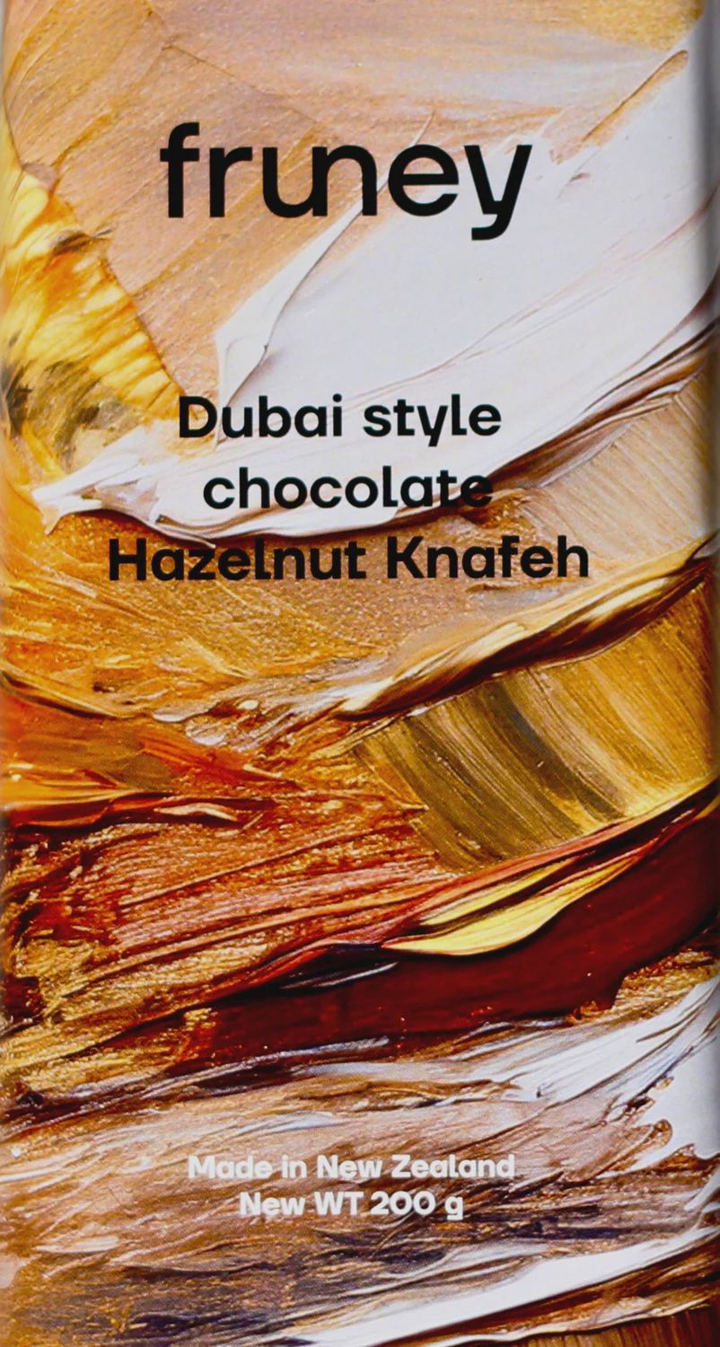 FRUNEY - Dubai-Style Chocolate Hazelnut Knafeh Bar, 200g