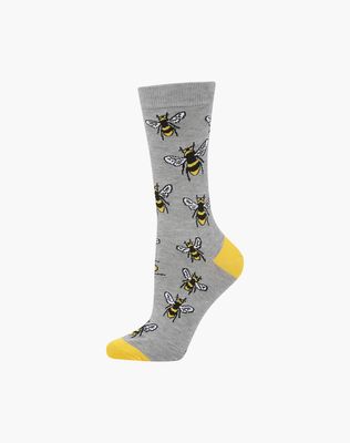 BB WOMENS BUMBLEBEE BAMBOO SOCK - GREY / W2-8