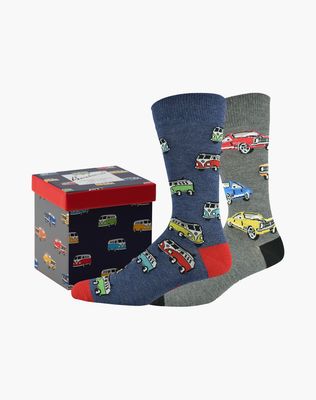 BB MENS REV HEAD 2PK SOCKS GIFT BOX - MULTI / R7-11